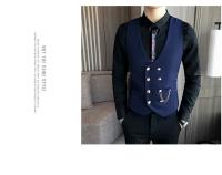 2025 último estilo doble botonadura hombres traje chaleco botón dorado Slim Fit Formal novio boda chaleco ropa de calle chaleco sin mangas chaqueta - details 12