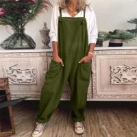 Monos de Algodón y Lino para Mujer Pantalones Anchos Ajustables con Borlas - details 9