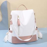 Mochila impermeable de tela Oxford con costuras para mujer, antirrobo, cremallera trasera, mochila escolar para niñas, mochila informal de viaje de un solo hombro - details 2
