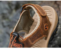 Sandalias de cuero para hombre, zapatos informales antideslizantes para playa y exterior, talla grande 38-48 - details 5