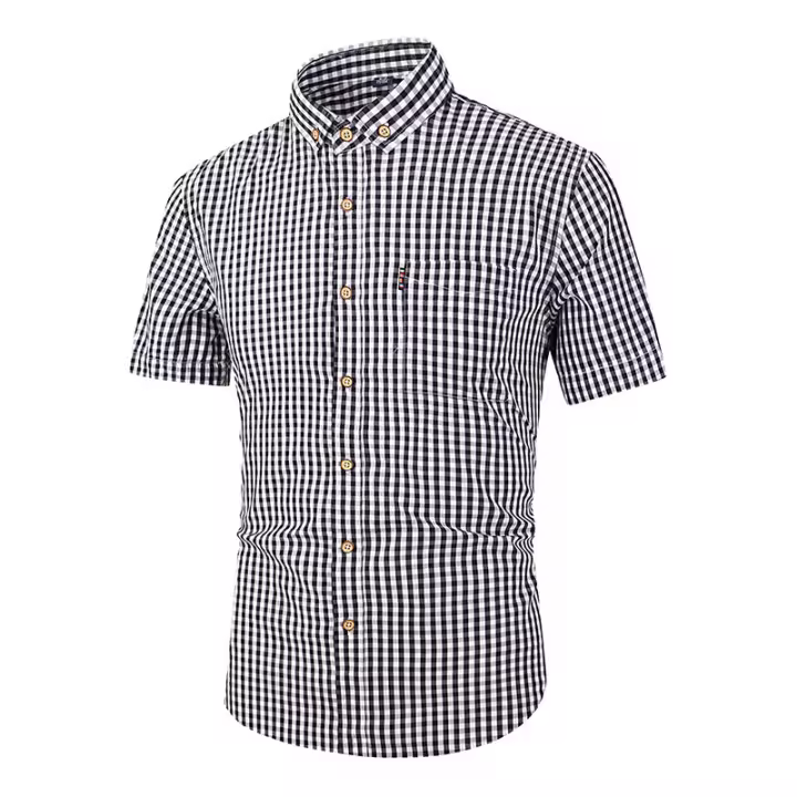 Nueva camisa de manga corta para hombre con estampado a cuadros, camisa informal versátil, cómoda y transpirable - 1