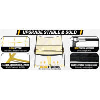 Equipo de entrenamiento Mangostar, sistema con patio trasero de altura ajustable, red de práctica de voleibol, ajuste de servicio con picos, - details 1