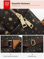 FOXER Mochila de viaje retro para mujer con firma de moda - details 4