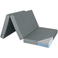 Colchón plegable viscoelástico con cierre y asa 120 x 190 x 10 cm con espuma D25 extra firme en loneta premium gris para furgonetas, viajes o invitados - details 0