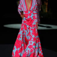 Vestido Maxi Bohemio Vintage Para Mujer Elegante Y Sexy Con Estampado Floral A-Line Manga Corta Cintura Ajustada Fiesta - details 2