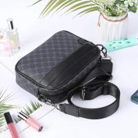 Bolso Cruzado de Hombro para Hombres Cuero PU Diseño a Cuadros Bolso Messenger de Negocios Casual - details 5