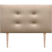 Cabecero de Polipiel o Tela Pro con 2 hileras de Botones y Patas Cabezal tapizado Cama Lujo (150x105cm con Patas (Camas 150/160), Tela Beige) - details 15