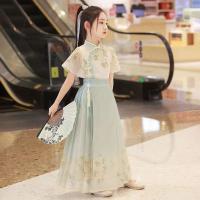 Conjunto de falda con cara de caballo para niña, Hanfu Xianqi Qing de verano para niños, nuevo estilo fino antiguo chino Tang mejorado - details 0