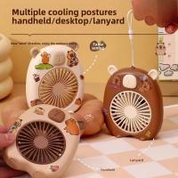 Regalos creativo lindo ventilador de capibara Color sólido portátil Mini ventilador de capibara duradero con pegatina de dibujos animados ventilador de mano de viaje - details 14
