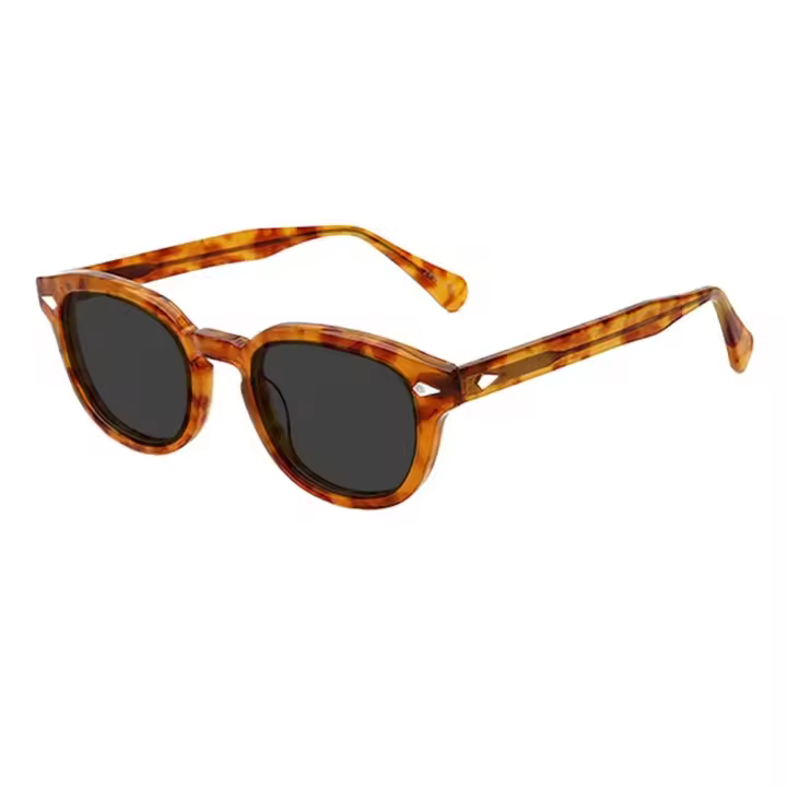 Gafas de sol ovaladas de moda con diseño de uñas de arroz, gafas de sol de placa hechas a mano con protección solar retro para mujer - 1
