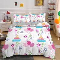 Cubierta de Edredón con Diseño de Rey y Reina de Pasteles de Dibujos Animados para Cama de Niños Regalo de Cumpleaños Polyester Set de Muebles de Dormitorio con Helado y Cupcake - details 16