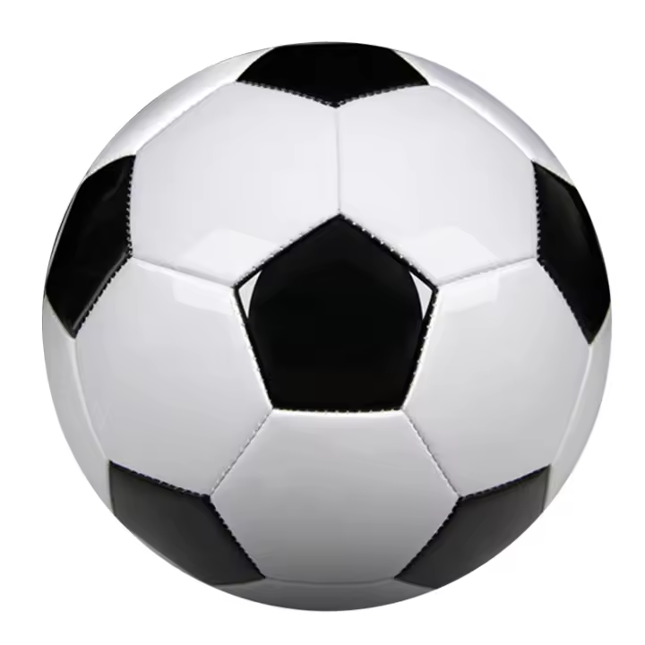 Balones de fútbol de entrenamiento profesional, de cuero PU, color blanco y negro, tamaño 5 - 1