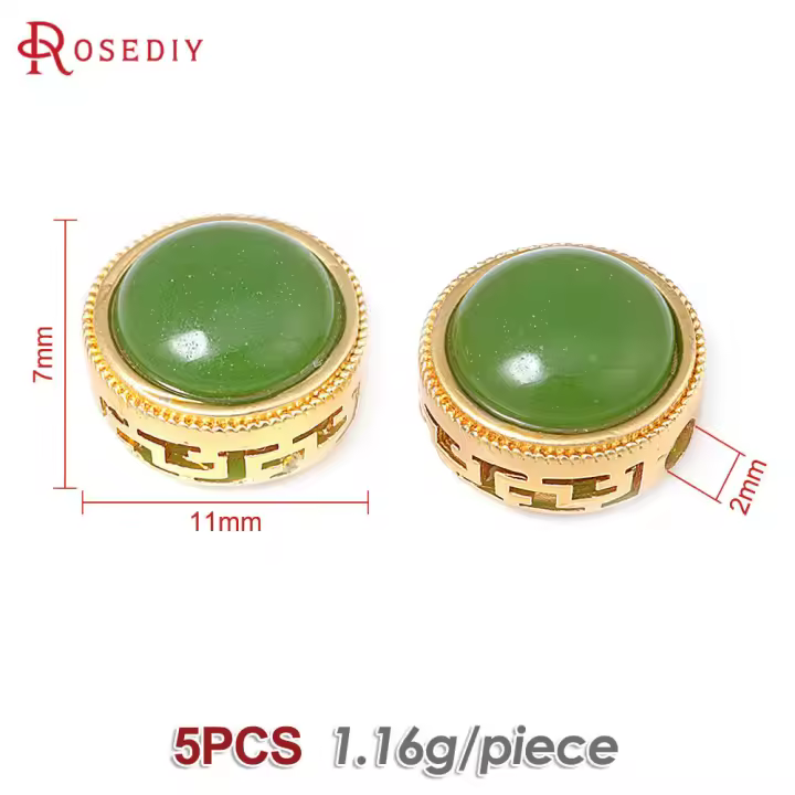 5 uds. De cuentas redondas de latón de Color dorado mate, estilo Vintage, pulseras de cuentas nepalesas, cuentas espaciadoras, suministros para fabricación de joyas, accesorios Diy - 1
