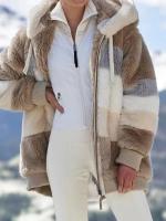 Chaqueta para mujer 2024 nuevo Otoño Invierno cálido bolsillo de felpa ropa informal con capucha abrigo suelto para mujer - details 26