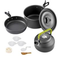 Utensilios de cocina para acampar, Villa de Vie, juego de picnic al aire libre, 2-3 teteras antiadherentes Peaple, varios juegos - details 23
