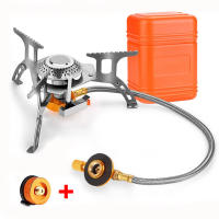 Camping Gas Stove, 3500W Portable Backpacking Stove with Piezo Ignition, Portable Burner, Camping Stove Adapter and Carrying Cas - details 1