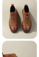 Botas de hombre de caña alta botas de hombre de cuero retro casual zapatos de cuero herramientas - details 3