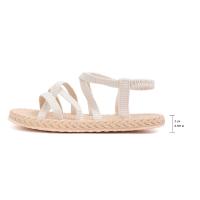 Sandalias planas con tiras de color sólido de fondo suave estilo universitario estilo universitario de moda para mujer - details 0