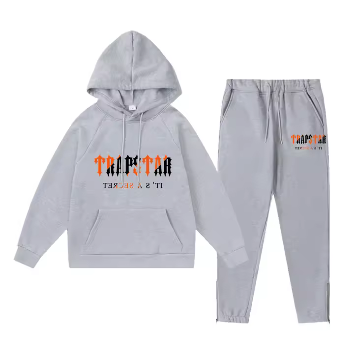 Trapst-suéter de sudadera con capucha y estampado de Cabeza de Tigre, Conjunto Deportivo informal con Letras degradadas, en La Moda - 1