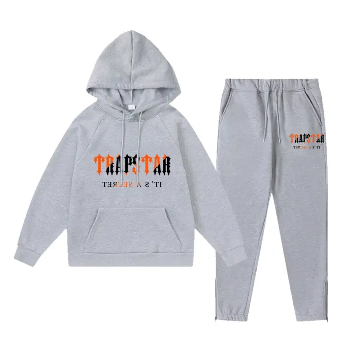 Trapst-suéter de sudadera con capucha y estampado de Cabeza de Tigre, Conjunto Deportivo informal con Letras degradadas, en La Moda - 1