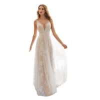 2025 nuevo vestido de novia de encaje sin mangas sexy y con cuello en V - details 8