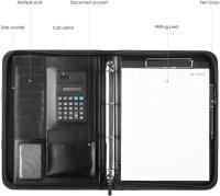 Bolso de Negocios Vegano de Lujo Todo en Uno con Cremallera Bolsa de Resumen A4, Calculadora Solar, Almacenamiento de Tarjetas, Cuaderno de Escritura - details 2