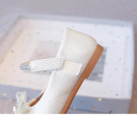 Zapatos de cuero para niñas pequeñas, calzado informal con encaje de mariposa, Princesa de cristal, dulce y Chic, planos y suaves para fiesta - details 13