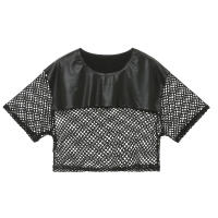 Tops cortos sexys para hombre Lencería de malla de cuero PU Mini chaleco Manga corta Muscle Clubwear Sujetadores Traje erótico Cuello en O - details 7