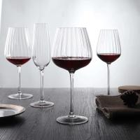 Vaso de cristal a rayas de champán y vino tinto vertical nórdico, vaso alto para uso doméstico - details 2