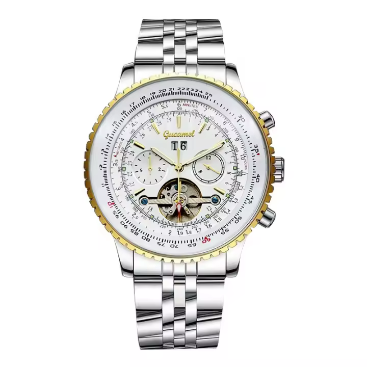 Tourbillon hueco esfera grande hombre de negocios reloj mecánico automático - 1