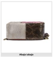Bolso de pecho de cuero genuino de estilo étnico Niucunzh Bolso cruzado vintage para mujeres con capa superior de cuero de vaca y parches - details 12