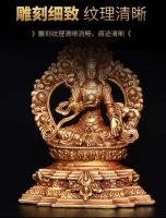 Estatua de Buda de adoración en el hogar dorada de cobre puro tántrico tibetano hecho a mano nepalí y adorno de práctica - details 3