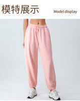 Pantalones de chándal sueltos de cintura alta de primavera para mujer, pantalones largos informales adelgazantes con capa de aire suave para Fitness - details 13