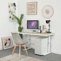 Archivador de Oficina de Metal con 3 Cajones Mueble de Oficina Portátil con Ruedas Blanco - details 10
