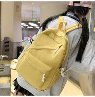 Mochila escolar de color sólido para estudiantes, mochila de moda informal para estudiantes universitarios y de secundaria. - details 3