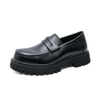 Cuero para 39-46 Brock estilo británico suela gruesa aumento de altura negro Casual traje de negocios zapatos de novio de boda - details 6