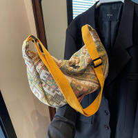 Bolso de hombro de lona de viento étnico para mujer, bolso de mensajero pequeño, bolsos de mano simples con cremallera, bolso de playa informal, nueva tendencia, 2024 - details 8