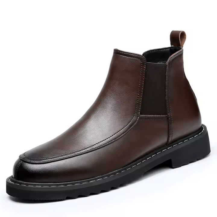 Botas Chelsea de cuero vacuno de alta gama, botas de otoño e invierno de cuero genuino, botines británicos puntiagudos - 1