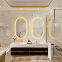 Espejo de Baño Led para montar en la pared, espejo de tocador iluminado ovalado con luces retroiluminadas, espejo de pared sin marco con luces antivaho - details 4