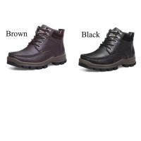 Botines cálidos con cordones, impermeables, antideslizantes y resistentes al frío, botas informales cómodas para hombre - details 0