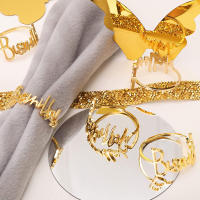 Servilleteros Bismillah de aleación de piezas, soporte para servilletas de mesa, decoración para fiesta de boda, Eid Mubarak, Ramadán islámico musulmán, Kareem, 12 Uds. - details 3
