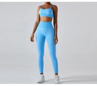 Pantalones deportivos ajustados de secado rápido para mujer, pantalones de Yoga ajustados, pantalones de Yoga de punto sin costuras, pantalones de chándal transpirables antitratamiento para gimnasio y Fitness - details 17