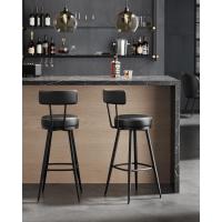Giratorias de Barra con Respaldo, Cuero Sintético con Costuras, Moderno Siglo Medio, Altura 76 cm, - details 1