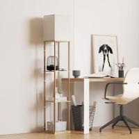 Lámpara de Pie, Temperatura de 3 Colores, Lámpara con Estantes con Bombilla LED, Lámpara de Salón, Dormitorio, Estudio y Oficina, Negro,Decoración Hogar Vintage - details 3