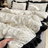 Conjunto de Cama de Algodón Tejido Nube Borde Sombrero de Cama de Cuatro Piezas - details 43