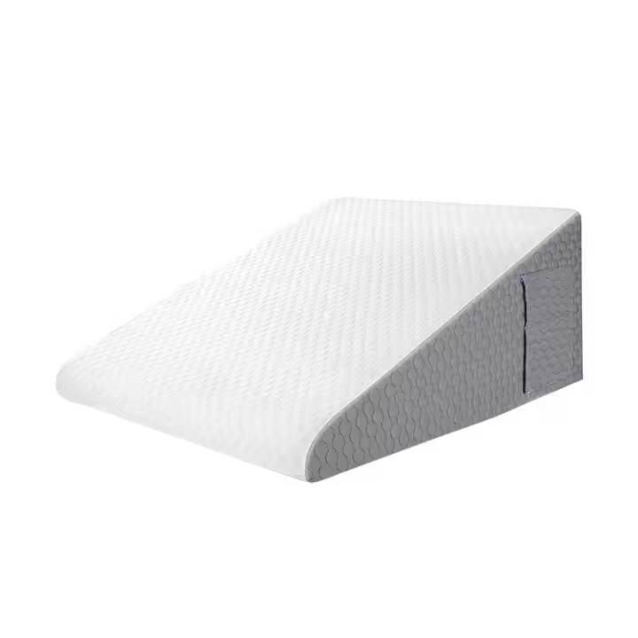 Almohada de Cuña Ajustable para Alivio de Reflejo Gastrico Almohada Triangular de Algodón 100% con Cubierta Desmontable Multifuncional para Dormitorio y Baño - 1