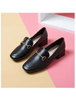Zapatos pequeños de cuero estilo británico para mujer, tacones altos, informales, gruesos y de talla grande, 2025 - details 9