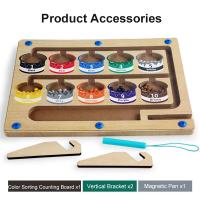 Juguete Montessori magnético para niños, juego de pelota móvil, clasificación de Color, tablero de conteo, entrenamiento de Motor fino, juguetes educativos sensoriales - details 6