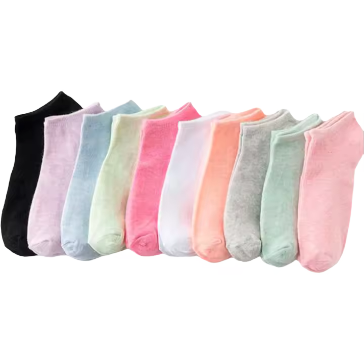 Calcetines De Tobillo Para Mujer En Colores Caramelo Invisibles Blancos Y Negros Transpirables Deportivos Pack De 10 Pares - 1