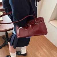 Bolso de hombro con hebilla francesa que combina con todo, bolso de cuero de Color sólido para ocio, bolso de mano para ir al trabajo Y2k para mujer - details 16